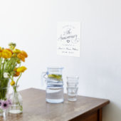 25th Silver Wedding Jubileum Real Folie Afdrukken (Laag (Keuken))