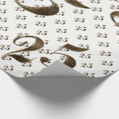 25th Silver Wedding Jubileum Typografie Elegant Cadeaupapier (Hoek)