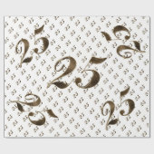 25th Silver Wedding Jubileum Typografie Elegant Cadeaupapier (Vlak)
