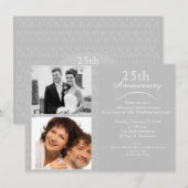 25th Silver Wedding Jubileum Uitnodiging (Voorkant / Achterkant)