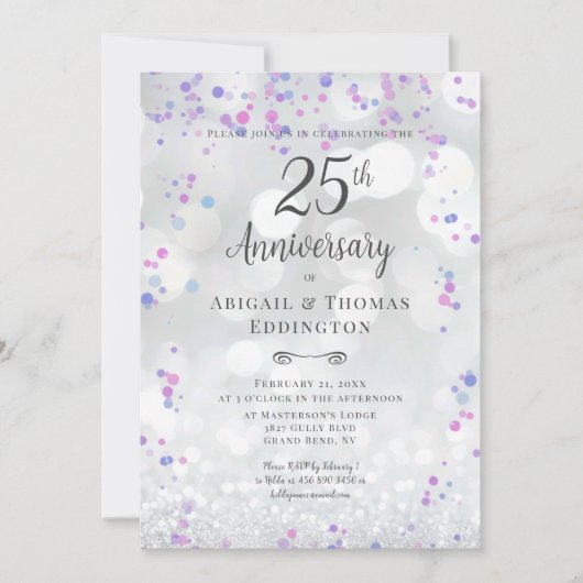 25th Silver Wedding Jubileum Uitnodiging (Voorkant)