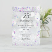 25th Silver Wedding Jubileum Uitnodiging (Staand voorkant)