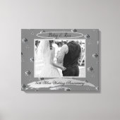 "25th Silver Wedding Jubileum" Zilveren Rozen kunn Canvas Afdruk (Voorkant)