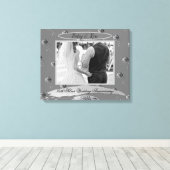 "25th Silver Wedding Jubileum" Zilveren Rozen kunn Canvas Afdruk (Insitu (Houten vloer))