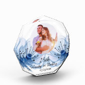 25th Soft Blue Floral Wedding Anniversary Keepsake Fotoblokken (Links)