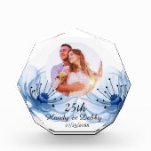 25th Soft Blue Floral Wedding Anniversary Keepsake Fotoblokken (Voorkant)