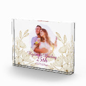 25th Spring Flowers Wedding Anniversary Design Fotoblokken (Rechts)