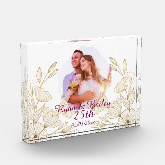 25th Spring Flowers Wedding Anniversary Design Fotoblokken (Links)