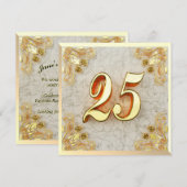 25th verjaardag Regal gouden marmer groet of Kaart (Voorkant / Achterkant)