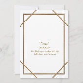 25th, Verjaardagsfeest, Gatsby stijl, wit & goud Kaart (Achterkant)