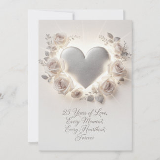 25th Wedding Anniversary Card – Romantic Luxury  Feestdagenkaart