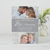 25th Wedding Anniversary Celebration Then and Now  Kaart (Staand voorkant)