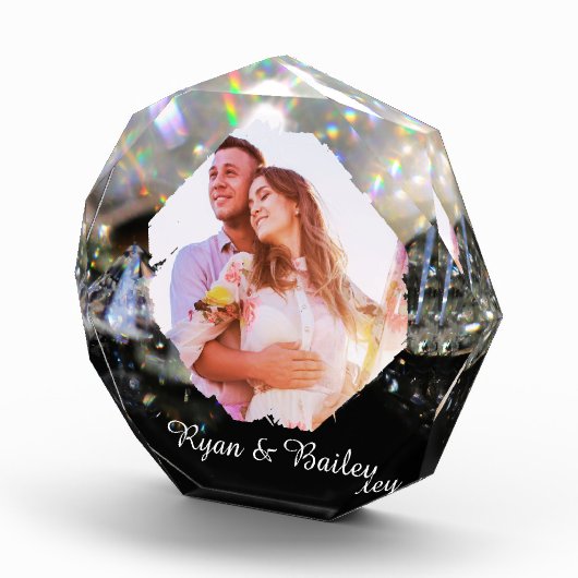 25th Wedding Anniversary Elegant Diamond Design Fotoblokken (Rechts)