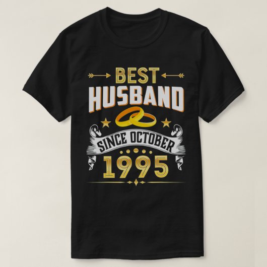 25th Wedding Anniversary Gifts Best Husband Since  T-shirt (Design voorkant)