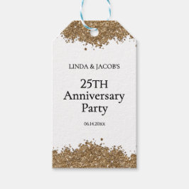 25th Wedding Anniversary Gold Faux Glitter Cadeaulabel