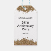 25th Wedding Anniversary Gold Faux Glitter Cadeaulabel (Achterkant)