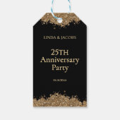 25th Wedding Anniversary Gold Faux Glitter  Cadeaulabel (Achterkant)