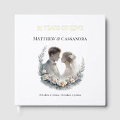 25th Wedding Anniversary Gold Foil Celebration Gastenboek (Voorkant)