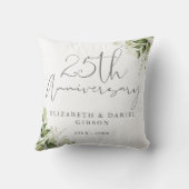25th Wedding Anniversary Greenery Floral Kussen (Achterkant)