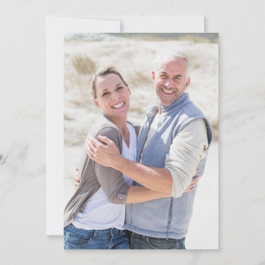 25th Wedding Anniversary Greenery Floral Photo Kaart (Achterkant)