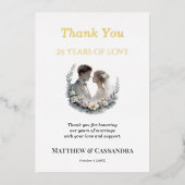 25th Wedding Anniversary Heirloom Celebration Folie Feestdagenkaart (Voorkant)