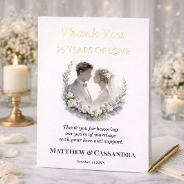 25th Wedding Anniversary Heirloom Celebration Folie Feestdagenkaart