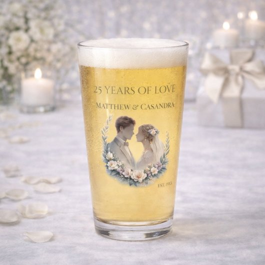 25th Wedding Anniversary Heirloom Celebration Glas