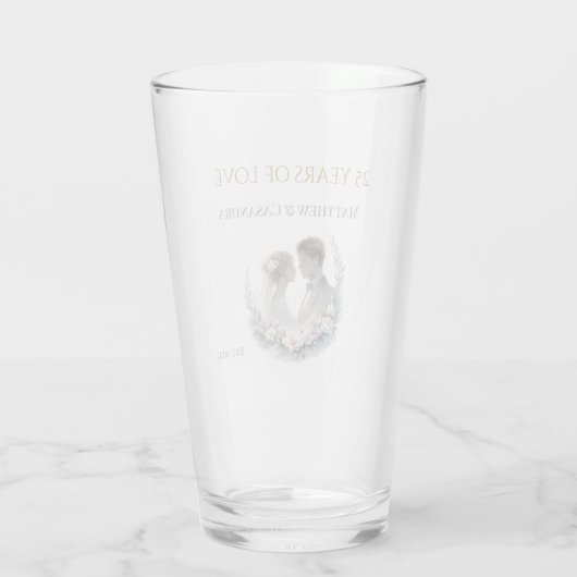 25th Wedding Anniversary Heirloom Celebration Glas (Achterkant)