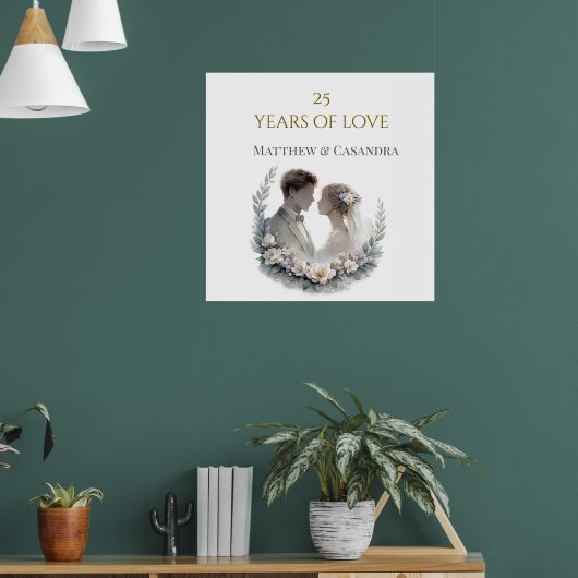 25th Wedding Anniversary Heirloom Celebration Poster (Woonkamer 1)