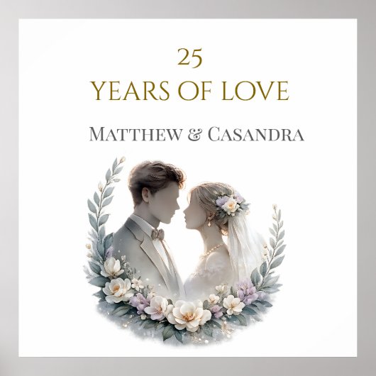 25th Wedding Anniversary Heirloom Celebration Poster (Voorkant)