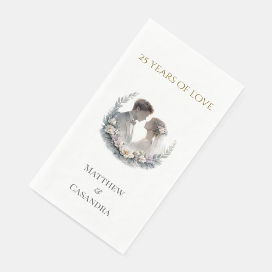 25th Wedding Anniversary Heirloom Celebration Servet (Hoek)