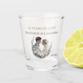 25th Wedding Anniversary Heirloom Celebration Shot Glas