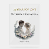 25th Wedding Anniversary Heirloom-Like Celebration Acryl Bord (Voorkant)