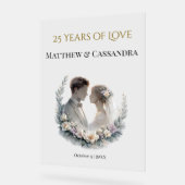 25th Wedding Anniversary Heirloom-Like Celebration Acryl Bord (Hoek)