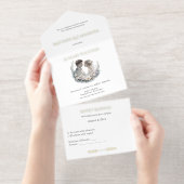 25th Wedding Anniversary Heirloom-Like Celebration All In One Uitnodiging (Uittrekbaar)