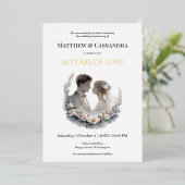 25th Wedding Anniversary Heirloom-Like Celebration Folie Feestdagenkaart (Staand Voorkant)