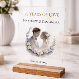 25th Wedding Anniversary Heirloom-Like Keepsake Acryl Bord