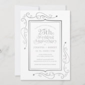 25th Wedding Anniversary Silger Frame Kaart (Voorkant)