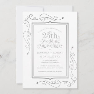 25th Wedding Anniversary Silger Frame Kaart