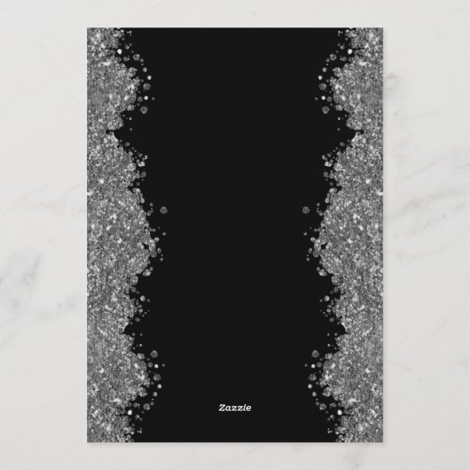 25th Wedding Anniversary Silver Faux Glitter  Kaart (Achterkant)