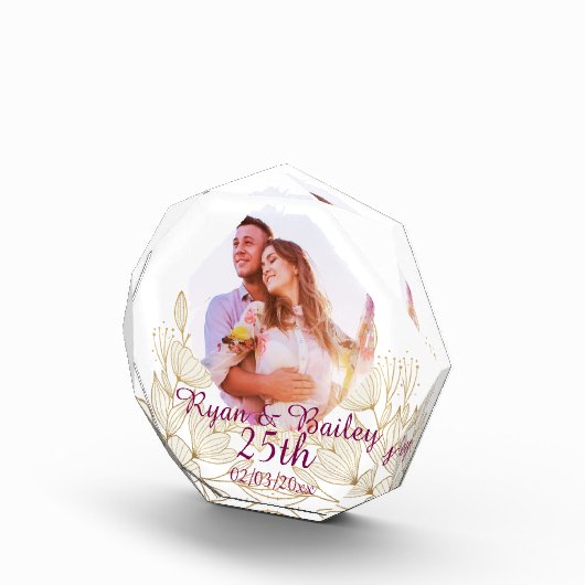 25th Wedding Anniversary Spring Flowers Design Fotoblokken (Rechts)