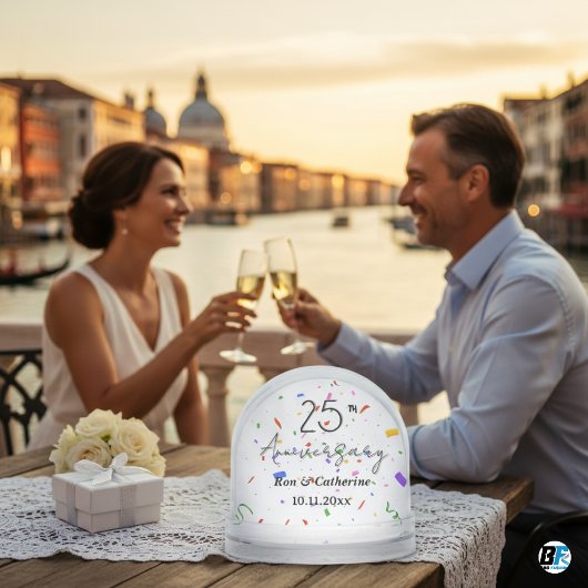 25th Wedding Anniversary With Classic Photo Sneeuwbol