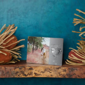 25th Wedding Jubileum Aangepast Foto Zilver Heart Fotoplaat (Zijkant)