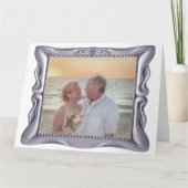 25th Wedding Jubileum Antiek Silver Lijst Big Kaart (Voorkant)