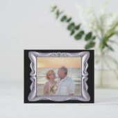 25th Wedding Jubileum Antiek Silver Lijst Briefkaart (Staand voorkant)