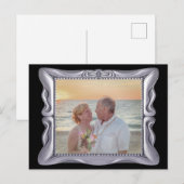 25th Wedding Jubileum Antiek Silver Lijst Briefkaart (Voorkant / Achterkant)