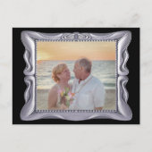 25th Wedding Jubileum Antiek Silver Lijst Briefkaart (Voorkant)