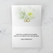 25th Wedding Jubileum Antiek Silver Lijst Kaart (Binnen)