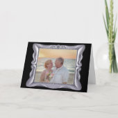 25th Wedding Jubileum Antiek Silver Lijst Kaart (Voorkant)