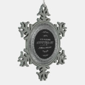 25th Wedding Jubileum Black & Silver Lace Tin Sneeuwvlok Ornament (Links)